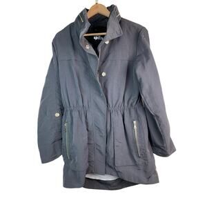 The Fillmore Women's Size M Gray Nylon Full Zip Hooded Anorak Rain Jacket